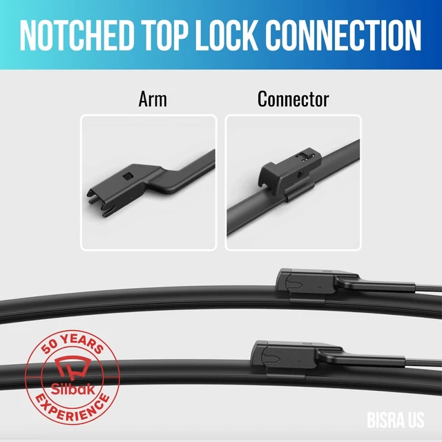 Alt view image 3 of 6 - Silbak Wiper Blade Set compatible with Subaru Crosstrek 2018-2023, Front and Rear 3-Piece, Driver 26 in, Passenger 16 in, Rear 13 in