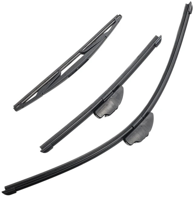 Main image of Silbak Wiper Blade Set compatible with Nissan Note 2014-2016, Front and Rear 3-Piece, Driver 24 in, Passenger 14 in, Rear 13 in