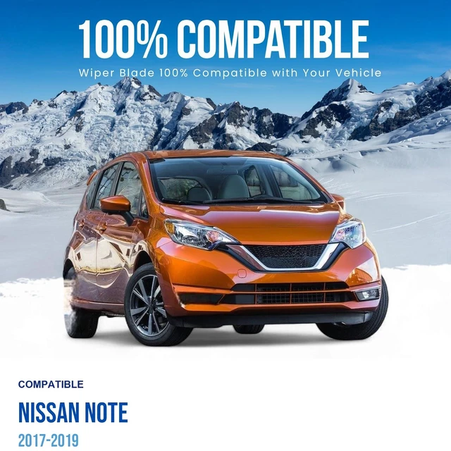 Alt view image 2 of 6 - Silbak Wiper Blade Set compatible with Nissan Note 2017-2019, Front and Rear 3-Piece, Driver 24 in, Passenger 14 in, Rear 13 in