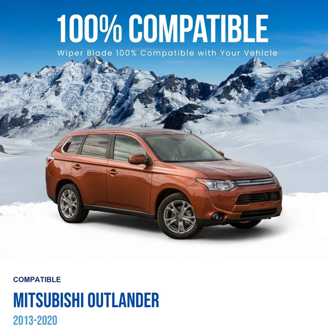 Alt view image 2 of 6 - Silbak Wiper Blade Set compatible with Mitsubishi Outlander 2013-2020, Front and Rear 3-Piece, Driver 26 in, Passenger 18 in, Rear 13 in