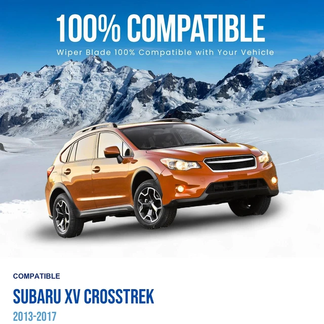 Alt view image 2 of 6 - Silbak Wiper Blade Set compatible with Subaru XV Crosstrek 2013-2017, Front and Rear 3-Piece, Driver 26 in, Passenger 16 in, Rear 13 in