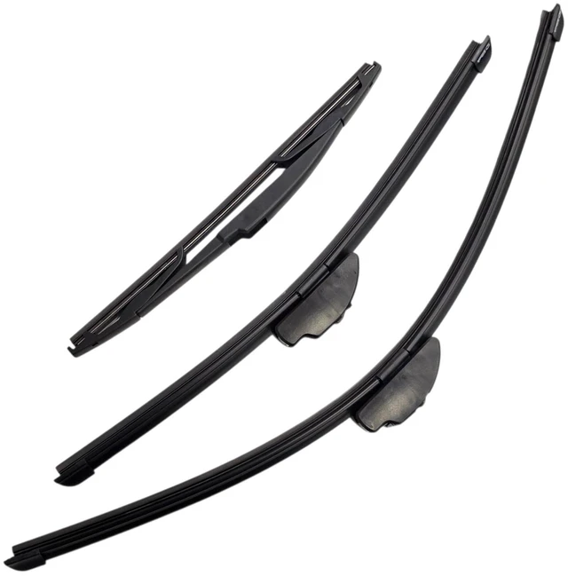 Main image of Silbak Wiper Blade Set compatible with Mazda 3 HB Hatchback 2014-2018, Front and Rear 3-Piece, Driver 24 in, Passenger 18 in, Rear 12 in