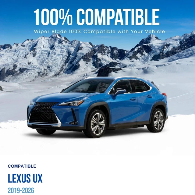 Alt view image 2 of 6 - Silbak Wiper Blade Set compatible with Lexus UX 2019-2026, Front and Rear 3-Piece, Driver 26 in, Passenger 16 in, Rear 12 in