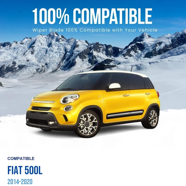 Alt view image 2 of 6 - Silbak Wiper Blade Set compatible with Fiat 500L 2014-2020, Front and Rear 3-Piece, Driver 26 in, Passenger 14 in, Rear 12 in