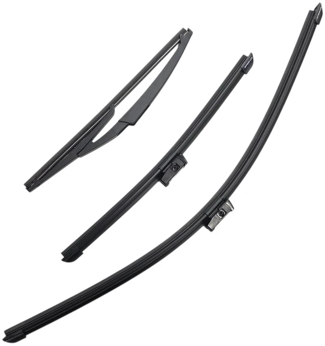 Main image of Silbak Wiper Blade Set compatible with Fiat 500e 2024-2028, Front and Rear 3-Piece, Driver 24 in, Passenger 14 in, Rear 12 in