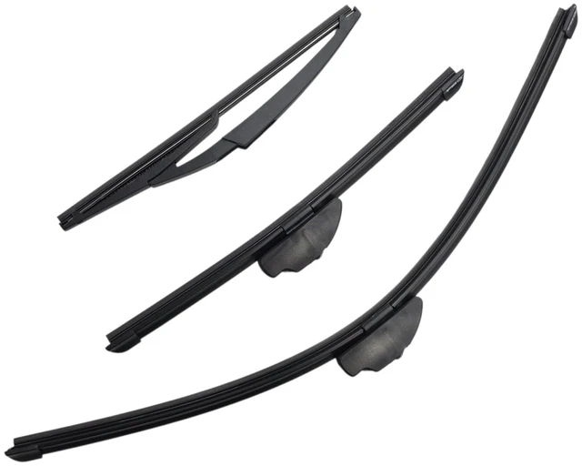 Main image of Silbak Wiper Blade Set compatible with Fiat 500 2012-2019, Front and Rear 3-Piece, Driver 24 in, Passenger 14 in, Rear 12 in