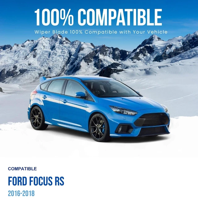 Alt view image 2 of 6 - Silbak Wiper Blade Set compatible with Ford Focus RS 2016-2018, Front and Rear 3-Piece, Driver 28 in, Passenger 28 in, Rear 12 in