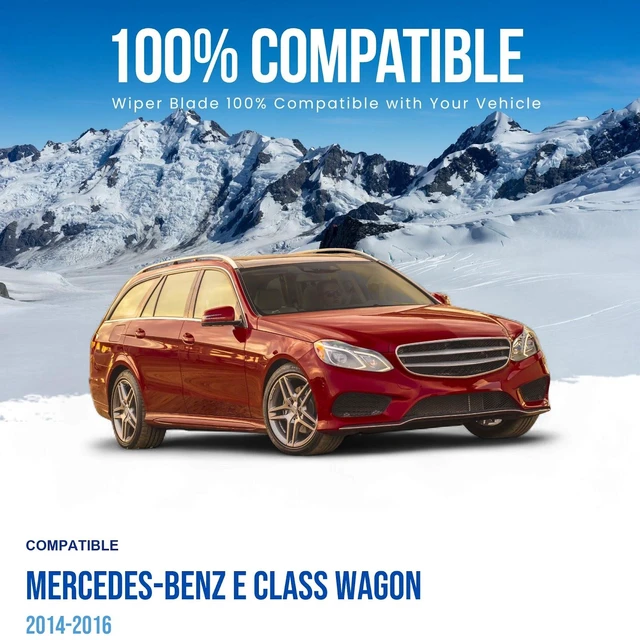 Alt view image 2 of 6 - Silbak Wiper Blade Set compatible with Mercedes-Benz E Class Wagon 2014-2016, Front and Rear 3-Piece, Driver 24 in, Passenger 24 in, Rear 12 in