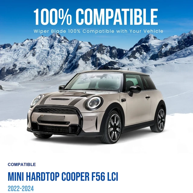 Alt view image 2 of 6 - Silbak Wiper Blade Set compatible with Mini Hardtop Cooper F56 LCI 2022-2024, Front and Rear 3-Piece, Driver 18 in, Passenger 19 in, Rear 10 in