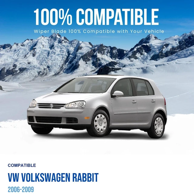 Alt view image 2 of 6 - Silbak Wiper Blade Set compatible with VW Volkswagen Rabbit 2006-2009, Front and Rear 3-Piece, Driver 24 in, Passenger 19 in, Rear 14 in