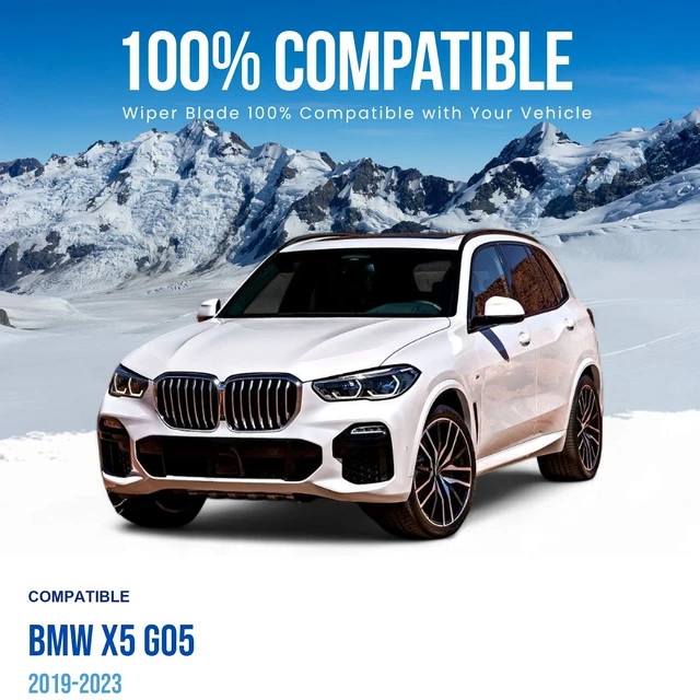 Alt view image 2 of 6 - Silbak Wiper Blade Set compatible with BMW X5 G05 2019-2023, Front and Rear 3-Piece, Driver 26 in, Passenger 20 in, Rear 14 in