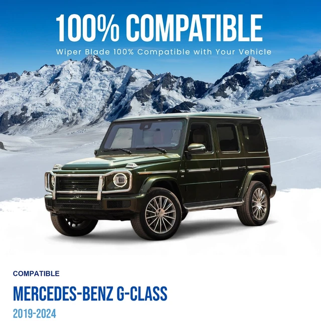 Alt view image 2 of 6 - Silbak Wiper Blade Set compatible with Mercedes-Benz G-Class 2019-2024, Front and Rear 3-Piece, Driver 17 in, Passenger 17 in, Rear 12 in