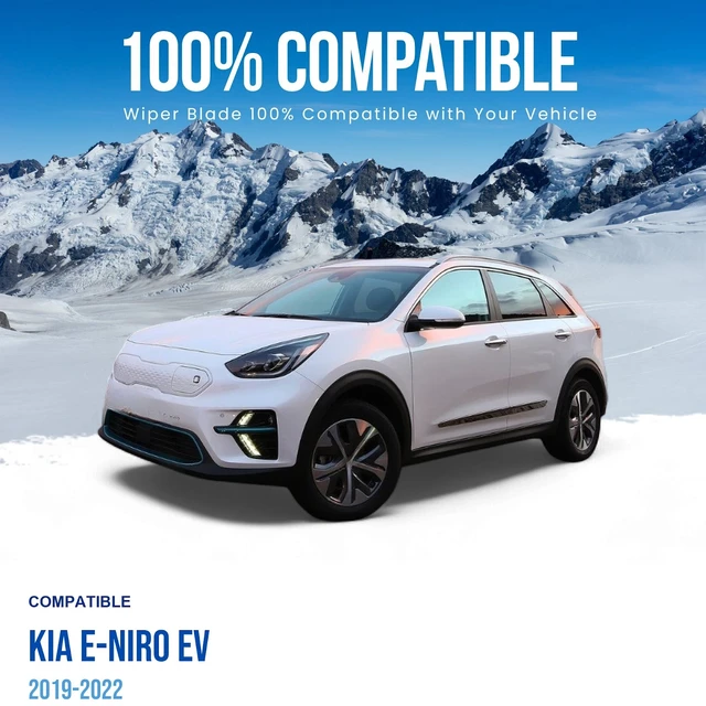 Alt view image 2 of 6 - Silbak Wiper Blade Set compatible with Kia e-Niro EV 2019-2022, Front and Rear 3-Piece, Driver 26 in, Passenger 16 in, Rear 12 in