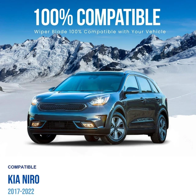 Alt view image 2 of 6 - Silbak Wiper Blade Set compatible with Kia Niro 2017-2022, Front and Rear 3-Piece, Driver 26 in, Passenger 16 in, Rear 12 in