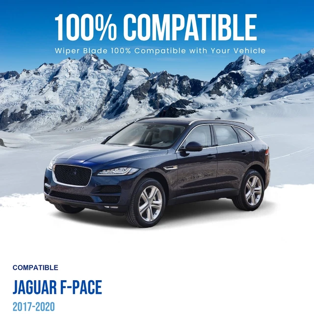 Alt view image 2 of 6 - Silbak Wiper Blade Set compatible with Jaguar F-Pace 2017-2020, Front and Rear 3-Piece, Driver 26 in, Passenger 19 in, Rear 12 in