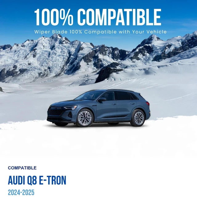 Alt view image 2 of 6 - Silbak Wiper Blade compatible with Audi Q8 e-tron 2024-2025, Front Windshield Set of Two, Driver Side 25 in (630 mm), Passenger Side 20 in (500 mm)