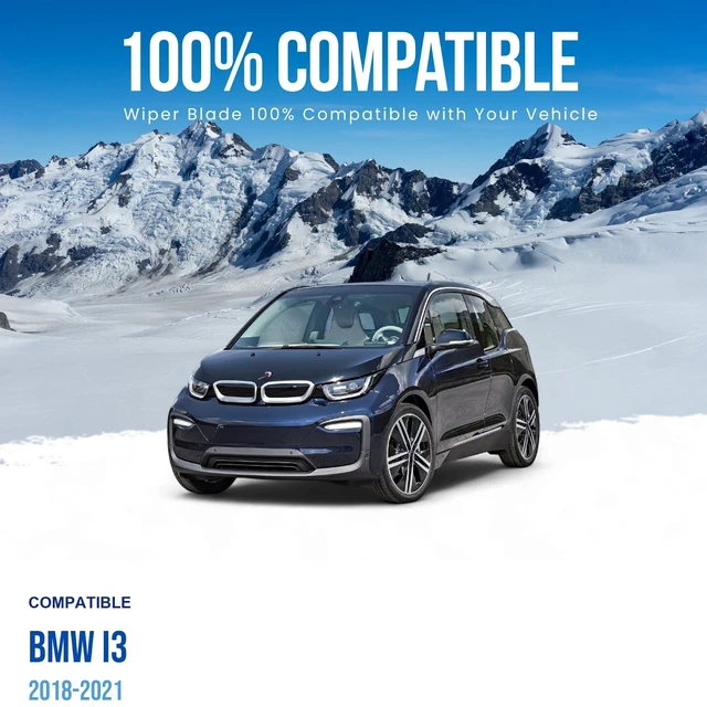 Alt view image 2 of 7 - Silbak Wiper Blade compatible with BMW i3 2018-2021, Front Set of Two, Driver Side 30" (750 mm), Passenger Side 21" (530 mm)