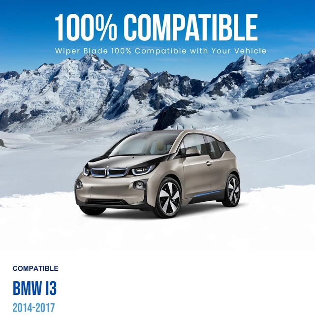 Alt view image 2 of 7 - Silbak Wiper Blade compatible with BMW i3 2014-2017, Front Set of Two, Driver Side 30 inch (750 mm), Passenger Side 21 inch (530 mm)