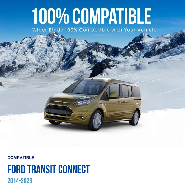 Alt view image 2 of 7 - Silbak Wiper Blade compatible with Ford Transit Connect 2014-2023, Front Set of Two, Driver Side 30" (750 mm), Passenger Side 30" (750 mm)