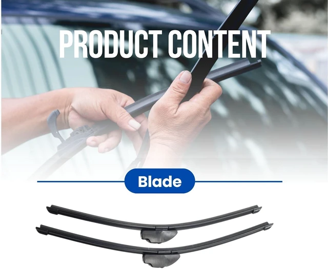 Alt view image 2 of 7 - Silbak MUSON PRO Premium Flat Wiper Blades compatible with Dodge Dakota 2004-2007 Front Set of Two, Driver Side 21 in (530 mm), Passenger Side 20 in (500 mm)