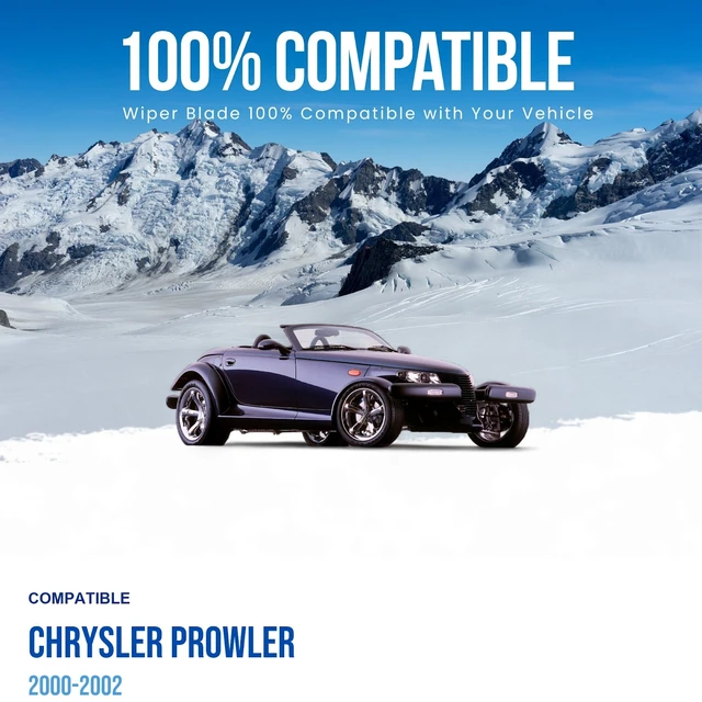 Alt view image 3 of 7 - Silbak Wiper Blade compatible with Chrysler Prowler 2000-2002, Front Set of Two, Driver Side 17 in (430 mm), Passenger Side 19 in (480 mm)