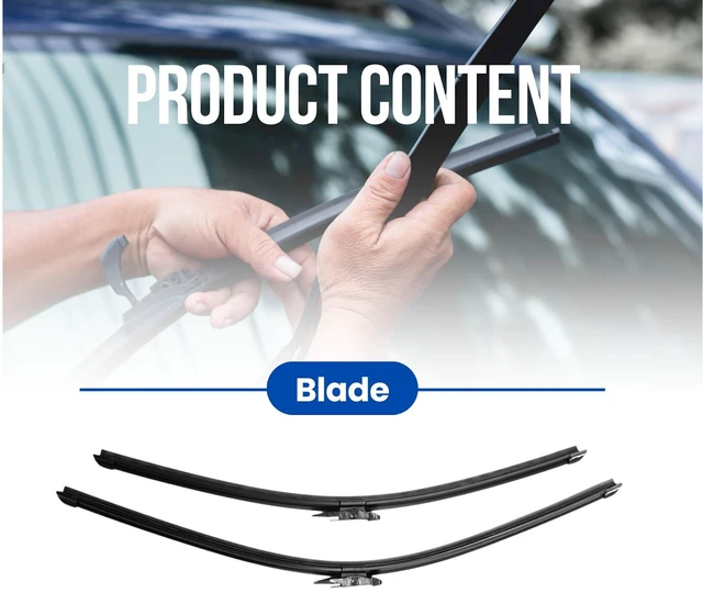Alt view image 2 of 7 - Silbak Wiper Blade Set compatible with GMC Acadia 2013-2016, Front 2-Piece, Driver 24 in, Passenger 21 in