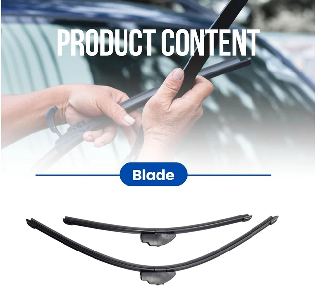 Alt view image 2 of 7 - Silbak MUSON PRO Flat Wiper Blades compatible with Chevrolet Spark 2019-2022, Front Set of Two, Driver Side 22 in (550 mm), Passenger Side 14 in (350 mm)