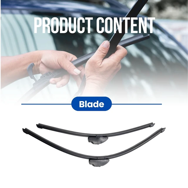 Alt view image 2 of 7 - Silbak Windshield Wiper Blade Set compatible with Chevrolet City Express 2015-2018 Front Set of Two, Driver Side 22" (550 mm), Passenger Side 16" (400 mm)