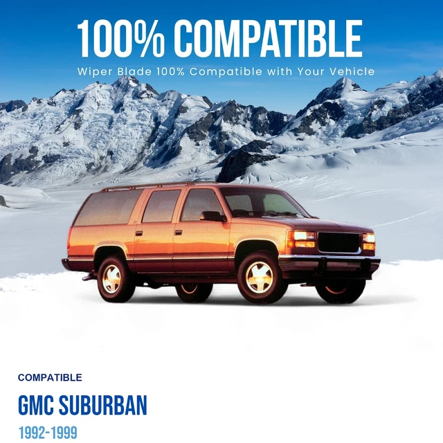 Alt view image 3 of 7 - Silbak Wiper Blade Set compatible with GMC Suburban 1992-1999, Front 2-Piece, Driver 18 in, Passenger 18 in