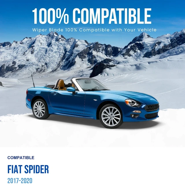 Alt view image 3 of 7 - Silbak Wiper Blade Set compatible with Fiat Spider 2017-2020, Front 2-Piece, Driver 18 in, Passenger 18 in