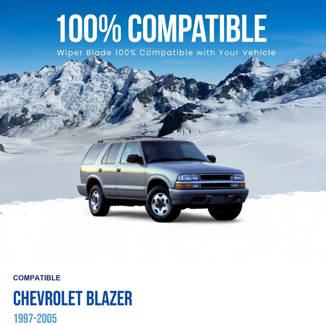 Alt view image 3 of 7 - Silbak Wiper Blade compatible with Chevrolet Blazer 1997-2005, MUSON PRO Front Set of Two, Driver Side 20" (500 mm) Passenger Side 20" (500 mm)
