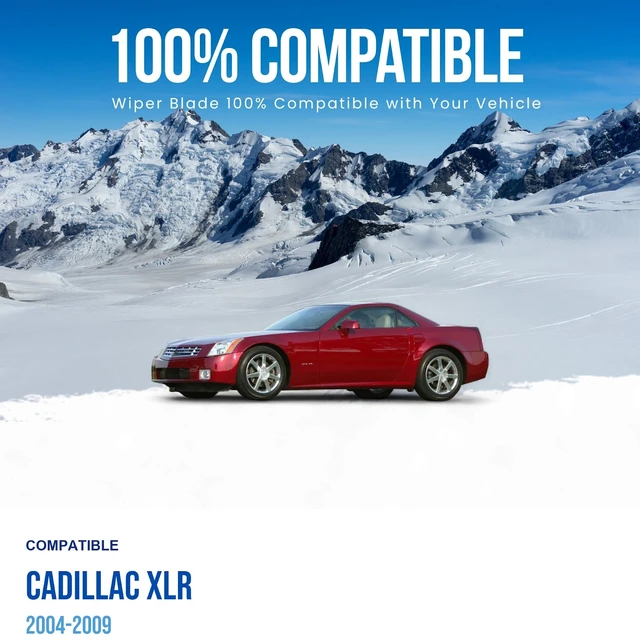 Alt view image 3 of 7 - Silbak Wiper Blade compatible with Cadillac XLR 2004-2009 Front Windshield Set of Two, Driver Side 20 in (500 mm), Passenger Side 20 in (500 mm)