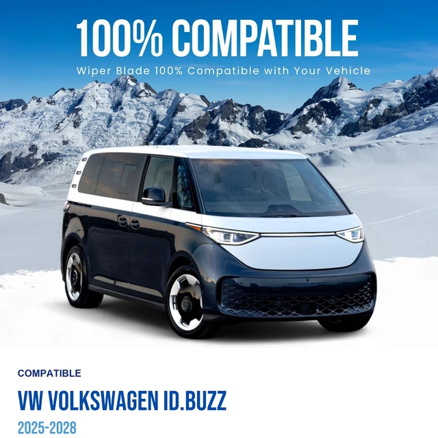 Alt view image 3 of 7 - Silbak Wiper Blade Set compatible with VW Volkswagen ID.Buzz 2025-2028, Front 2-Piece, Driver 28 in, Passenger 28 in