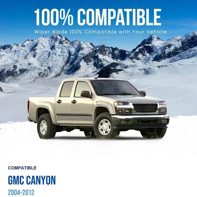 Alt view image 3 of 7 - Silbak Wiper Blade Set compatible with GMC Canyon 2004-2012, Front 2-Piece, Driver 22 in, Passenger 19 in