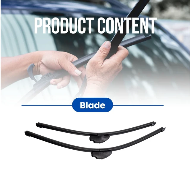Alt view image 2 of 7 - Silbak Wiper Blade Set compatible with Ford Mustang 1994-1998, Front 2-Piece, Driver 22 in, Passenger 20 in