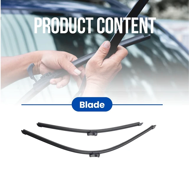 Alt view image 2 of 7 - Silbak Flat Wiper Blade compatible with Buick LaCrosse Sedan 2017-2019, Front Set of Two, Driver Side 26 in (650 mm), Passenger Side 18 in (450 mm)