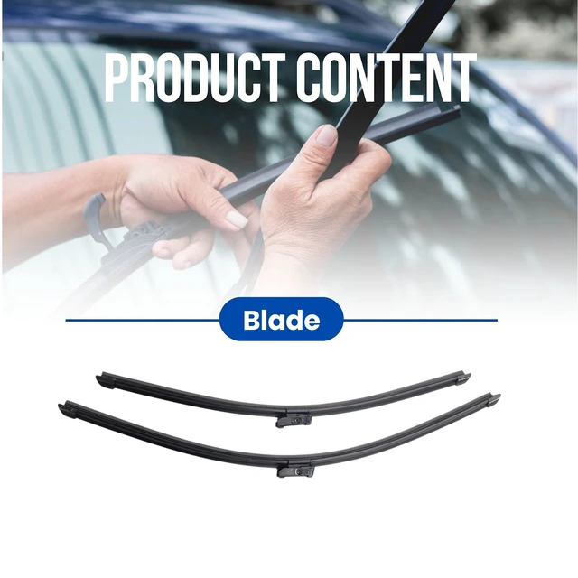 Alt view image 2 of 7 - Silbak Wiper Blade compatible with Audi S5 Cabriolet 2012-2017, Front Premium Flat Wiper Blades, Driver Side 24 in (600 mm), Passenger Side 21 in (530 mm), Set of Two