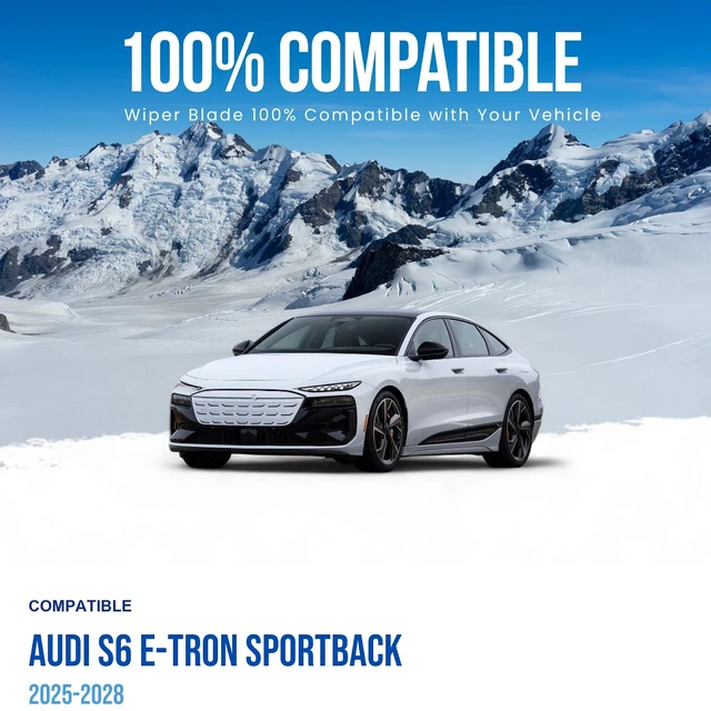 Alt view image 3 of 7 - Silbak Wiper Blade Set compatible with Audi S6 e-tron Sportback 2025-2028 Front, Driver Side 25 in (620 mm), Passenger Side 22 in (550 mm)
