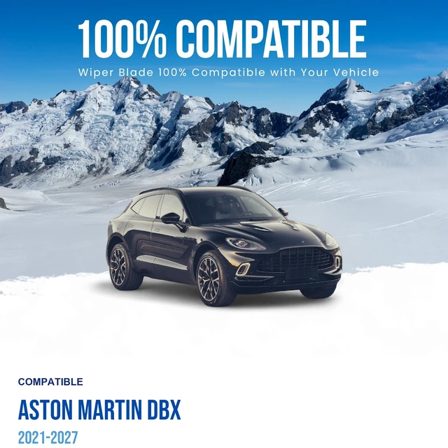 Alt view image 3 of 7 - Silbak Wiper Blade compatible with Aston Martin DBX 2021-2027 Front Set of Two, Driver Side 28 in (700 mm), Passenger Side 28 in (700 mm)