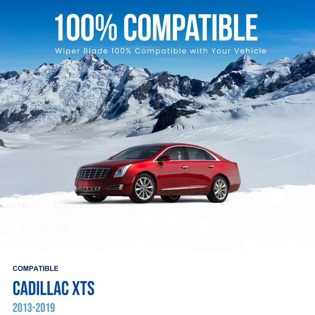 Alt view image 3 of 7 - Silbak Wiper Blade compatible with Cadillac XTS 2013-2019 Front Windshield Set of Two, Driver Side 26 in (650 mm), Passenger Side 18 in (450 mm)