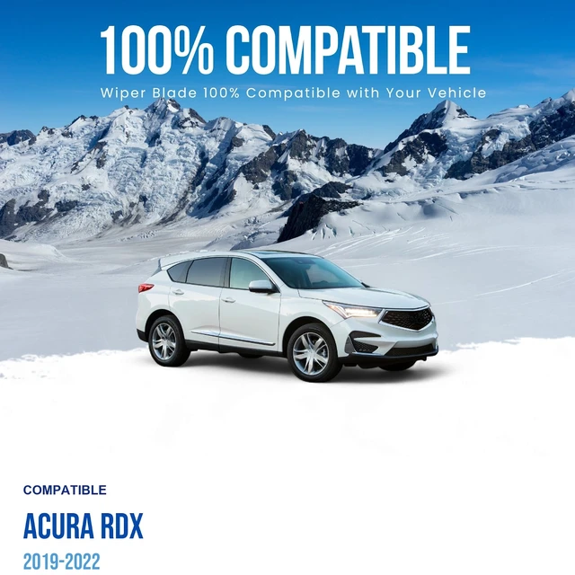 Alt view image 3 of 7 - Silbak Wiper Blade compatible with Acura RDX 2019-2022, Front Set of Two, Driver Side 26 in (650 mm), Passenger Side 18 in (450 mm)
