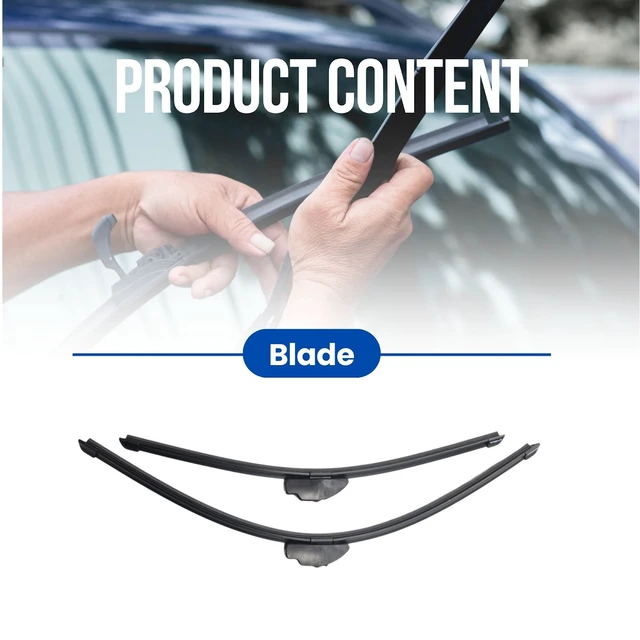 Alt view image 2 of 7 - Silbak Wiper Blade compatible with Buick Enclave 2013-2017 Front Set of Two, Driver Side 26" (650 mm), Passenger Side 21" (530 mm), Premium Flat Wiper Blades