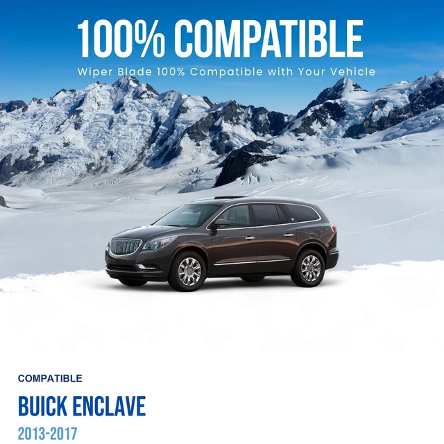 Alt view image 3 of 7 - Silbak Wiper Blade compatible with Buick Enclave 2013-2017 Front Set of Two, Driver Side 26" (650 mm), Passenger Side 21" (530 mm), Premium Flat Wiper Blades
