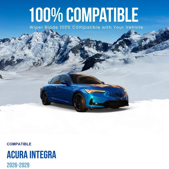 Alt view image 3 of 7 - Silbak Wiper Blade Set compatible with Acura Integra 2026-2029, Front 2-Piece Set, Driver Side 25 in (630 mm), Passenger Side 19 in (480 mm), Premium Flat Wiper Blades