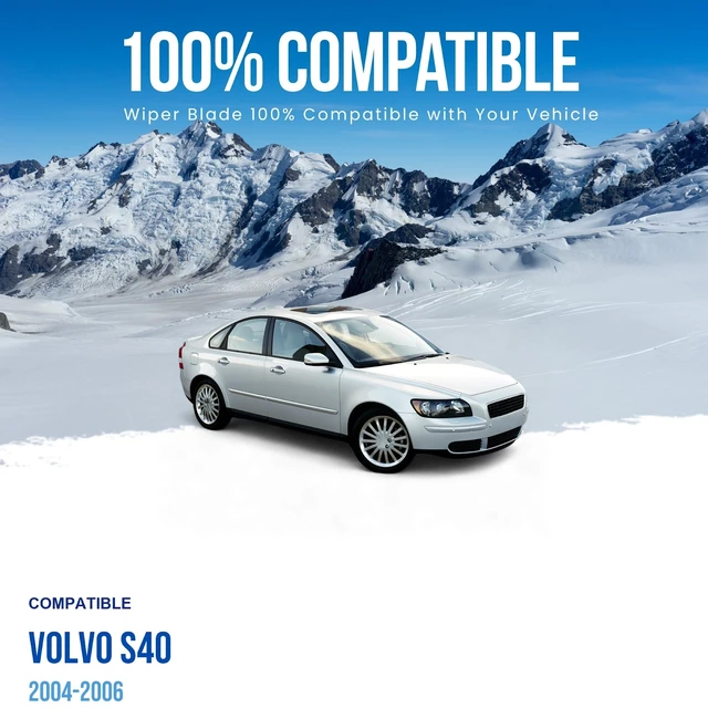 Alt view image 3 of 7 - Silbak Wiper Blade compatible with Volvo S40 2004-2006, Front 2-Piece Set, Driver Side 26" (650 mm), Passenger Side 20" (500 mm)