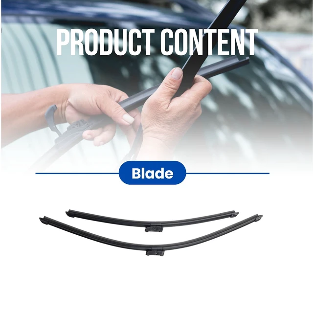 Alt view image 2 of 7 - Silbak Wiper Blade compatible with BMW X2 Series U10 2024-2028 Front Set of Two, Driver Side 24 in (600 mm), Passenger Side 18 in (450 mm), Vehicle-Specific Clips