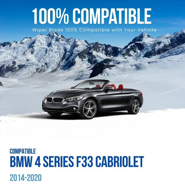 Alt view image 3 of 7 - Silbak Muson Pro Premium Flat Wiper Blades Set compatible with BMW 4 Series F33 Cabriolet 2014-2020, Driver Side 24 in (600 mm) Passenger Side 18 in (450 mm)