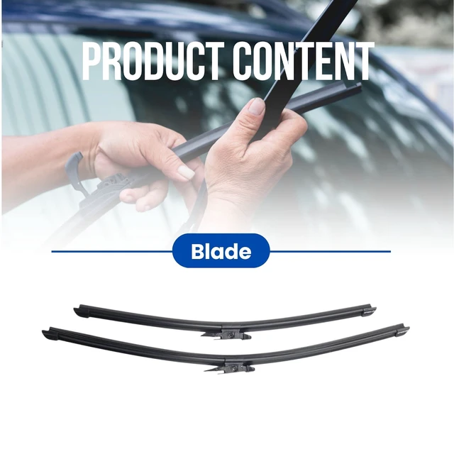 Alt view image 2 of 7 - Silbak Muson Pro Flat Wiper Blade Front Set compatible with BMW 2 Series 230 F22 LCI Coupe 2017-2021, Driver Side 22 in (550 mm) Passenger Side 18 in (450 mm)