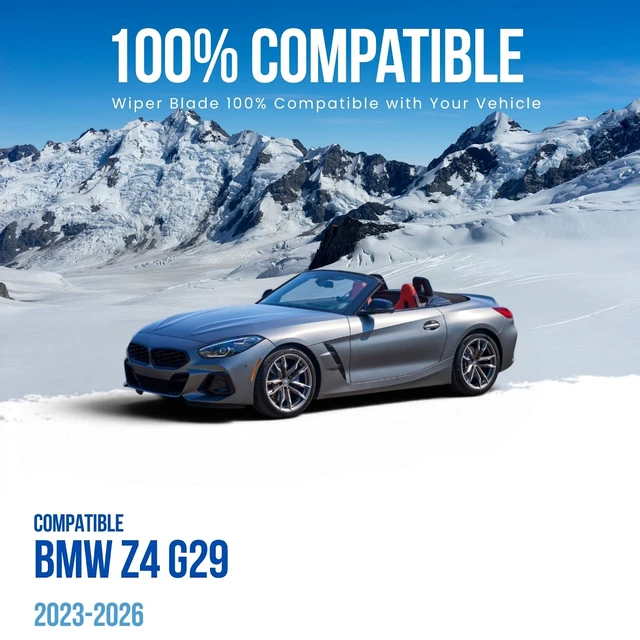 Alt view image 3 of 7 - Silbak Muson Pro Flat Wiper Blades Front Set compatible with BMW Z4 G29 2023-2026 Driver Side 23 in 580 mm Passenger Side 21 in 530 mm
