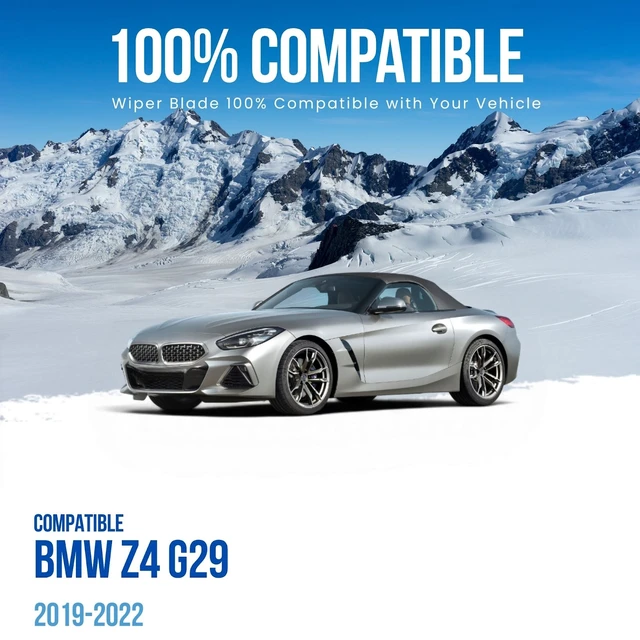 Alt view image 3 of 7 - Silbak Muson Pro Flat Windshield Wiper Blade Set, compatible with BMW Z4 G29 2019-2022, Front, Driver Side 23 in (580 mm) Passenger Side 21 in (530 mm)